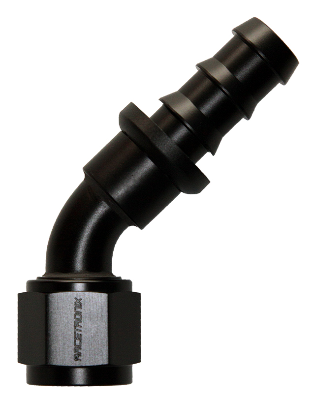 ちよんちやん Hose Fitting, Push-Lock 45° -10 AN JIC Female, Black (FIT-204510