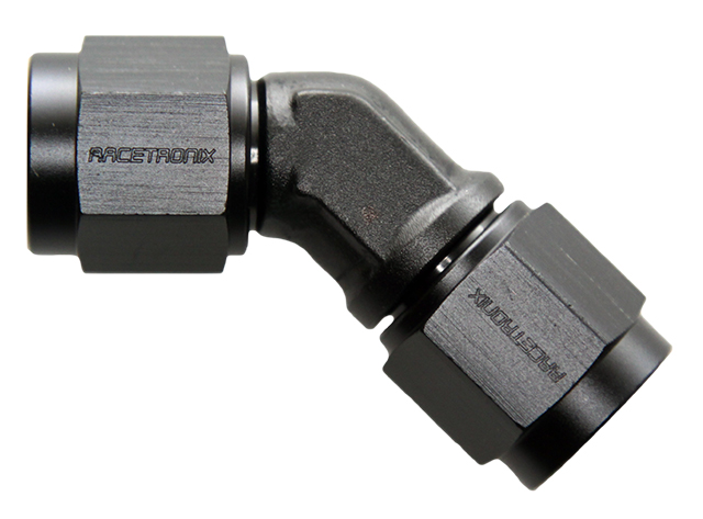 45° Coupler, -6AN Female-Female, BLACK (ADF-496206): AN JIC Female