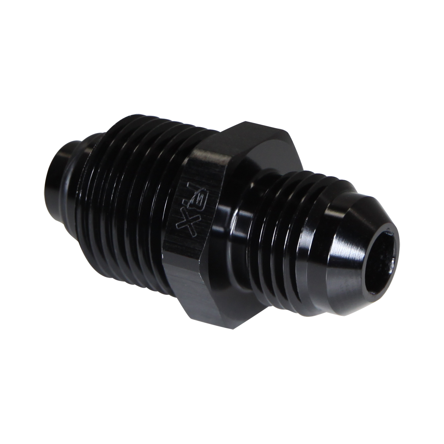 Adapter, -6 AN JIC Male to M18x1.5 Saginaw Male, Black (ADF
