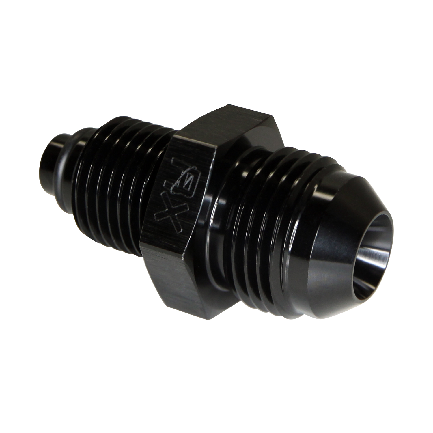 Adapter, -8 AN JIC Male to M18x1.5 Saginaw Male, Black (ADF