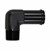 Adapter, 90° 3/4" NPT Male to  1" Hose Barb, Black