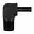 Adapter, 90° 3/8" NPT Male to 1/4" Hose Barb, Black