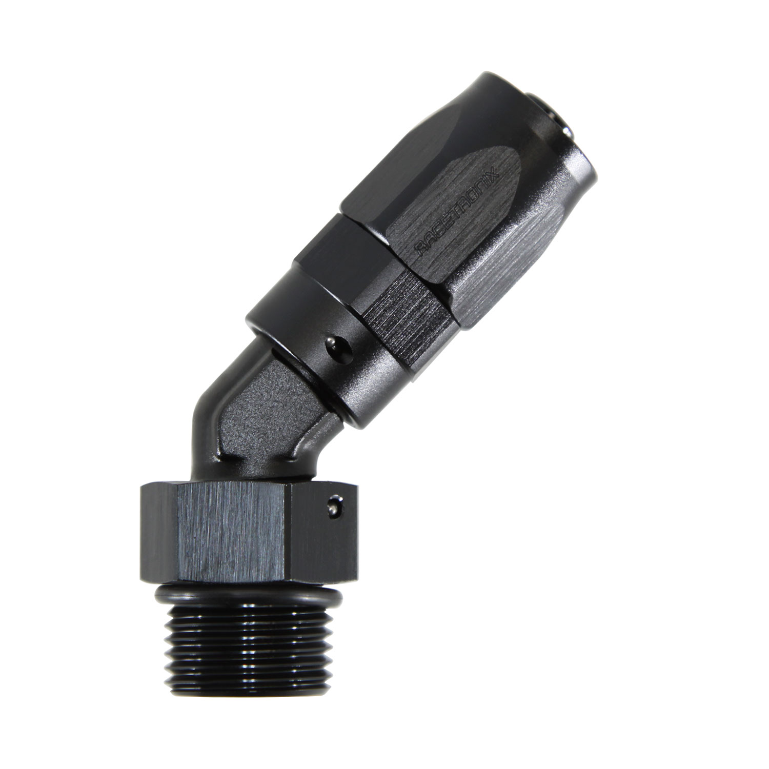 Hose Fitting, 90° Rubber -6 AN to -8 AN ORB Male, Black (FIT