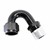 Crimp Hose Fitting, Rubber 150° -16 AN JIC Female, Black