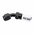 Crimp Hose Fitting, Rubber 45° -6 AN JIC Female, Black