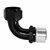 Crimp Hose Fitting, Rubber 90° -20 AN JIC Female, Black