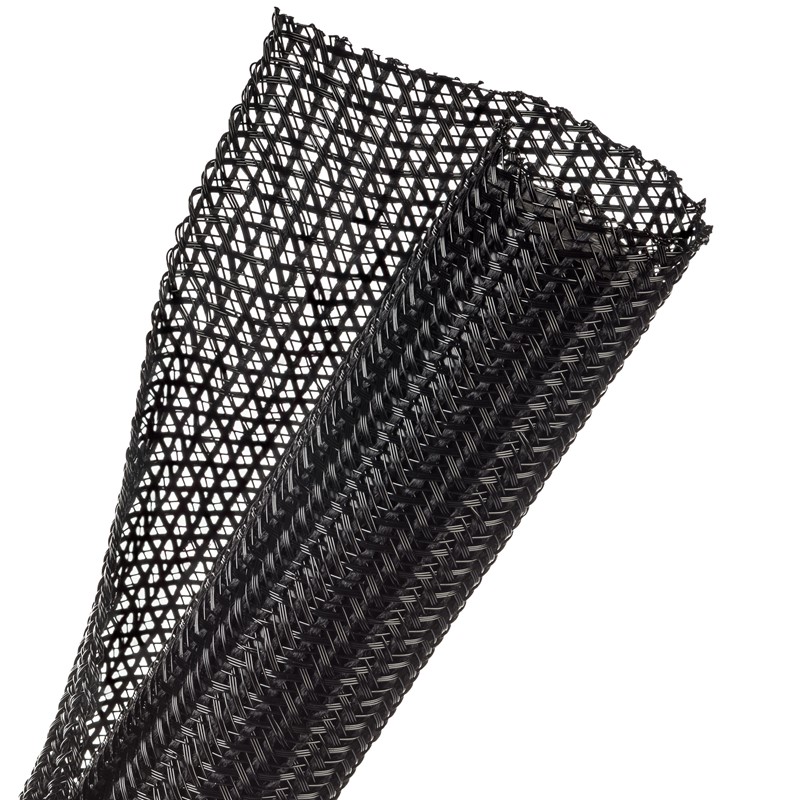 Split Braided Loom, 1.25 Black (299-F6N1.25BK): Woven, Split Tubular,  Harness Wrap