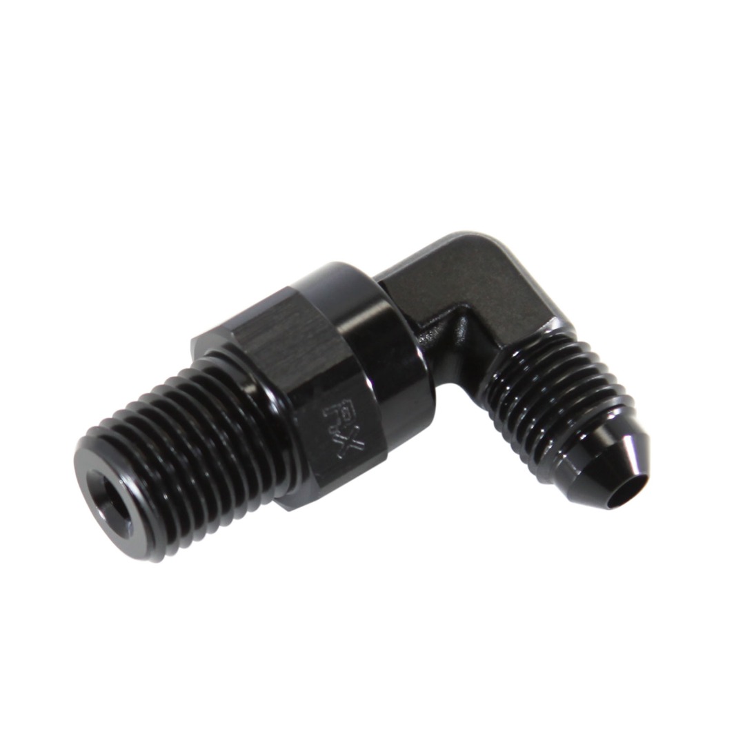 90° Swivel Adapter, -4 AN JIC Male to 1/4