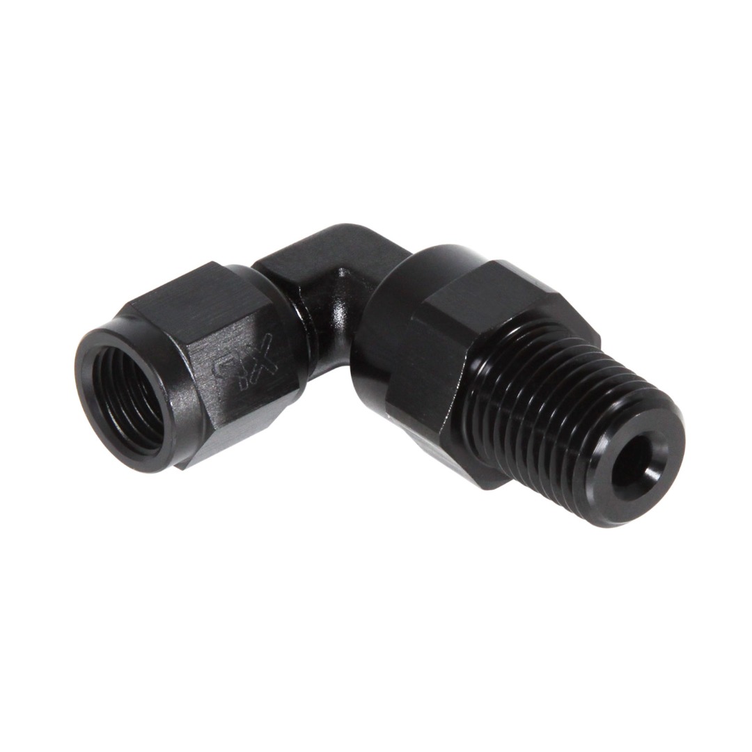90° Swivel Adapter, -4 AN JIC Female to 1/4
