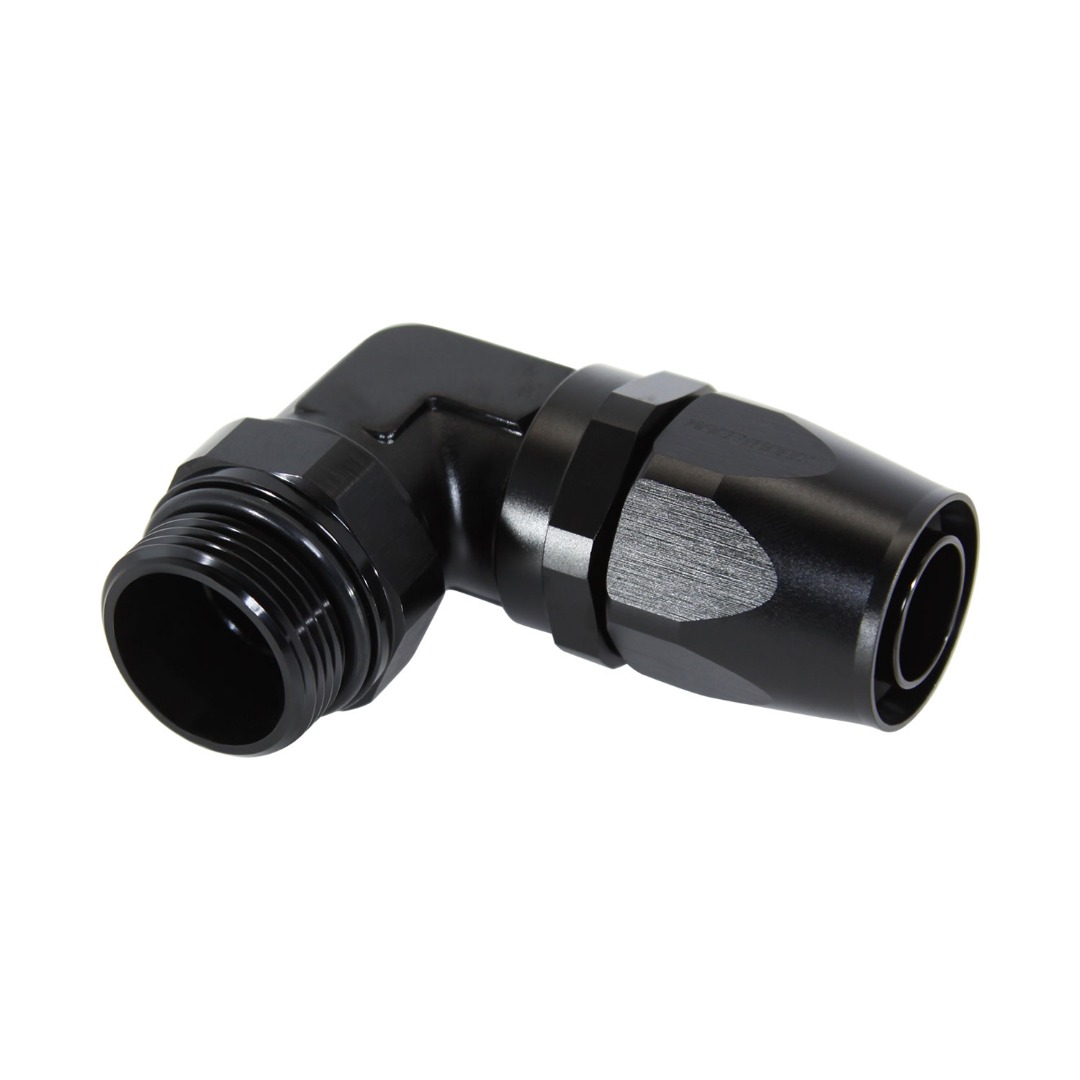 Fitting, 90° Rubber -16 ORB Male, BLACK (FIT-189016): Rubber Hose