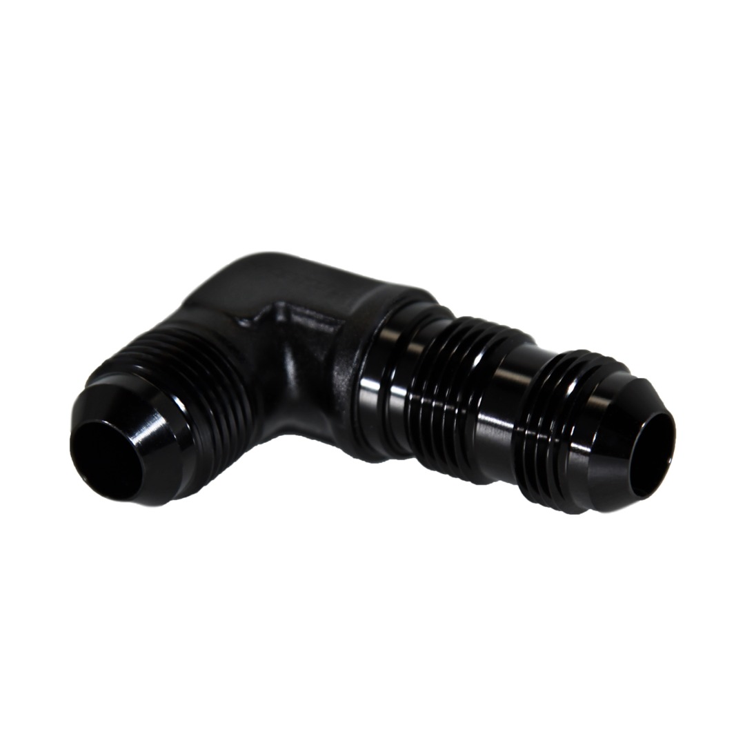 Bulkhead 90°, -8 AN JIC Male, Black (FIT-483308): Bulkhead
