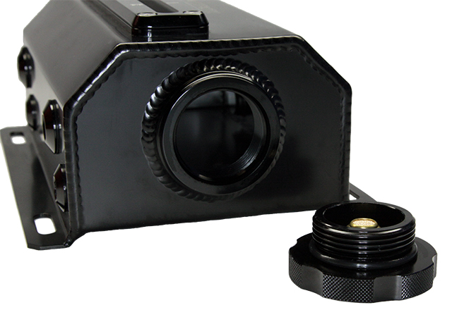 Catch Tank, 1L -6/-8 AN, Site Glass, Aluminum, Black (TANK-CT1L8GB